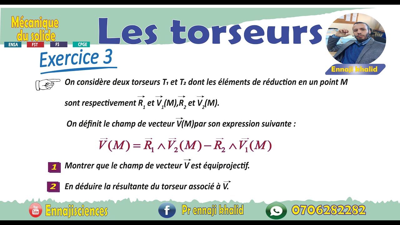 Les torseurs exercice 3