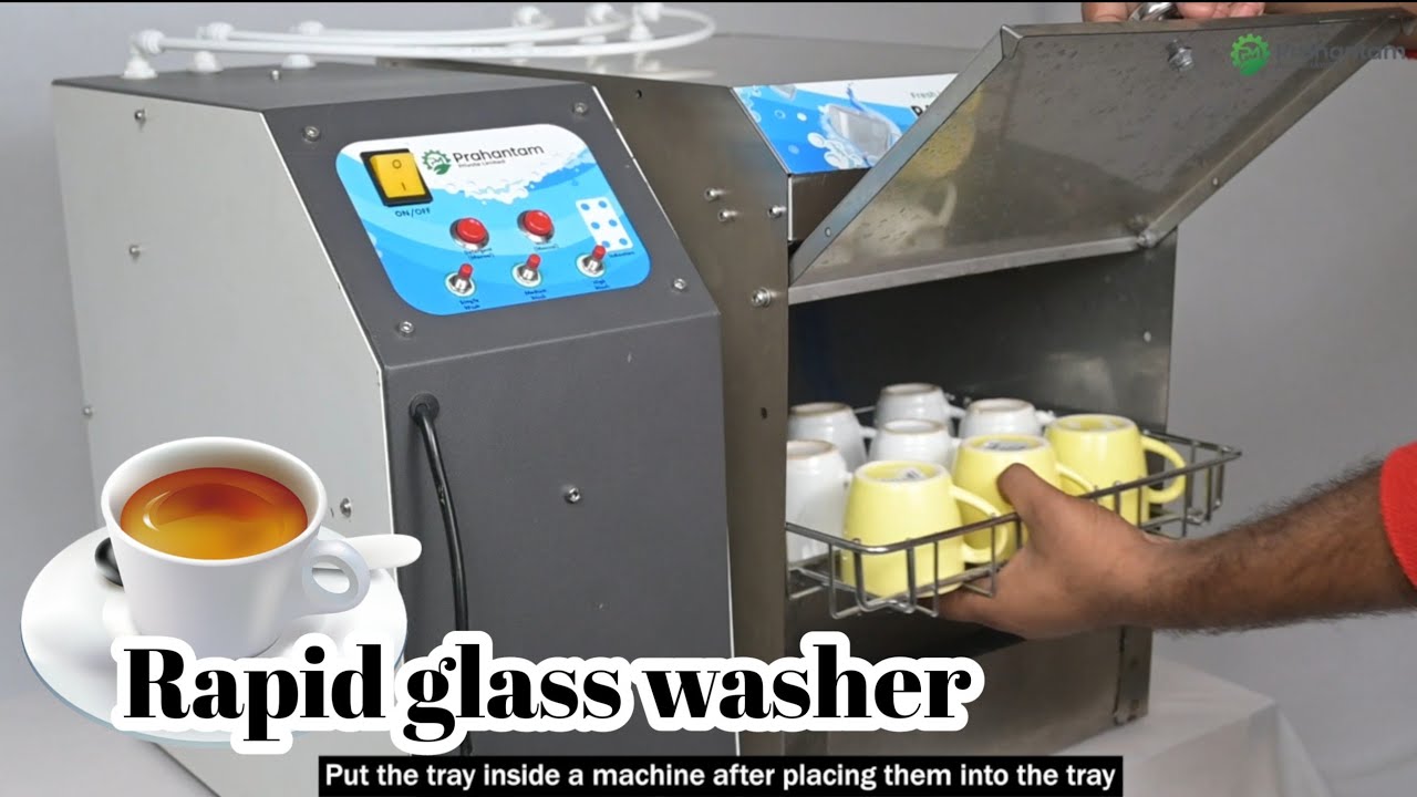 Rapid glass washer || fully automatic for cafe tea stall