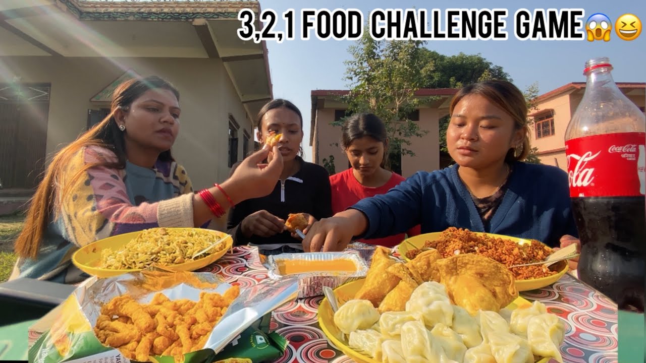 3,2,1 go food challenge game 😱 koley dherai khayo hola tw🤨🤔🤣 