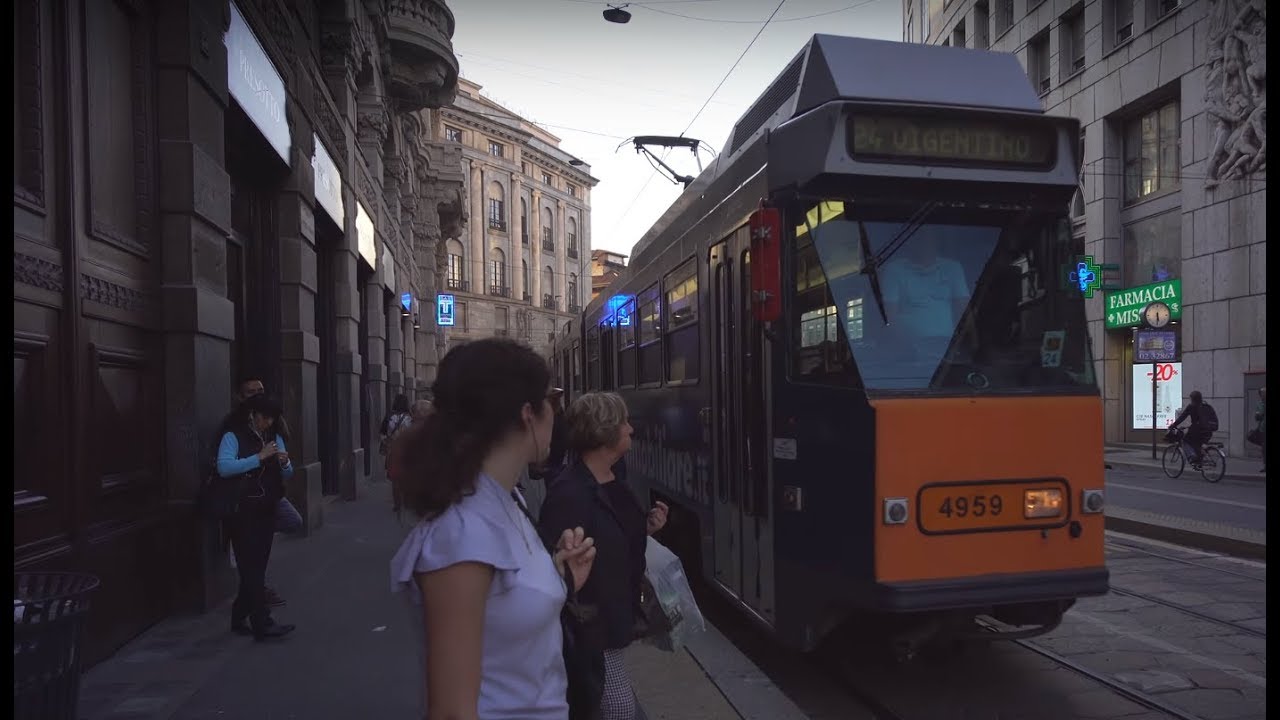 Italy, Milan, tram 24 ride from Missori M3 to  Crocetta M3