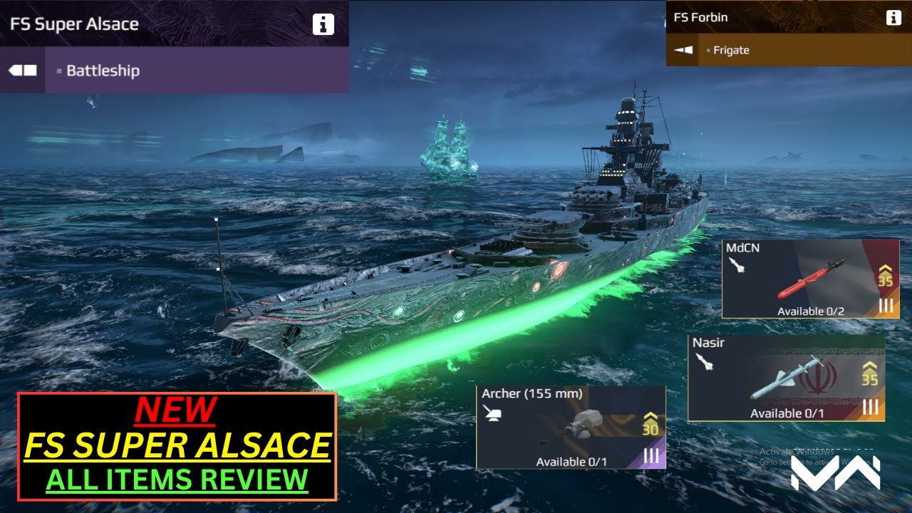 FS Super Alsace and All Items Review || Modern warships ||