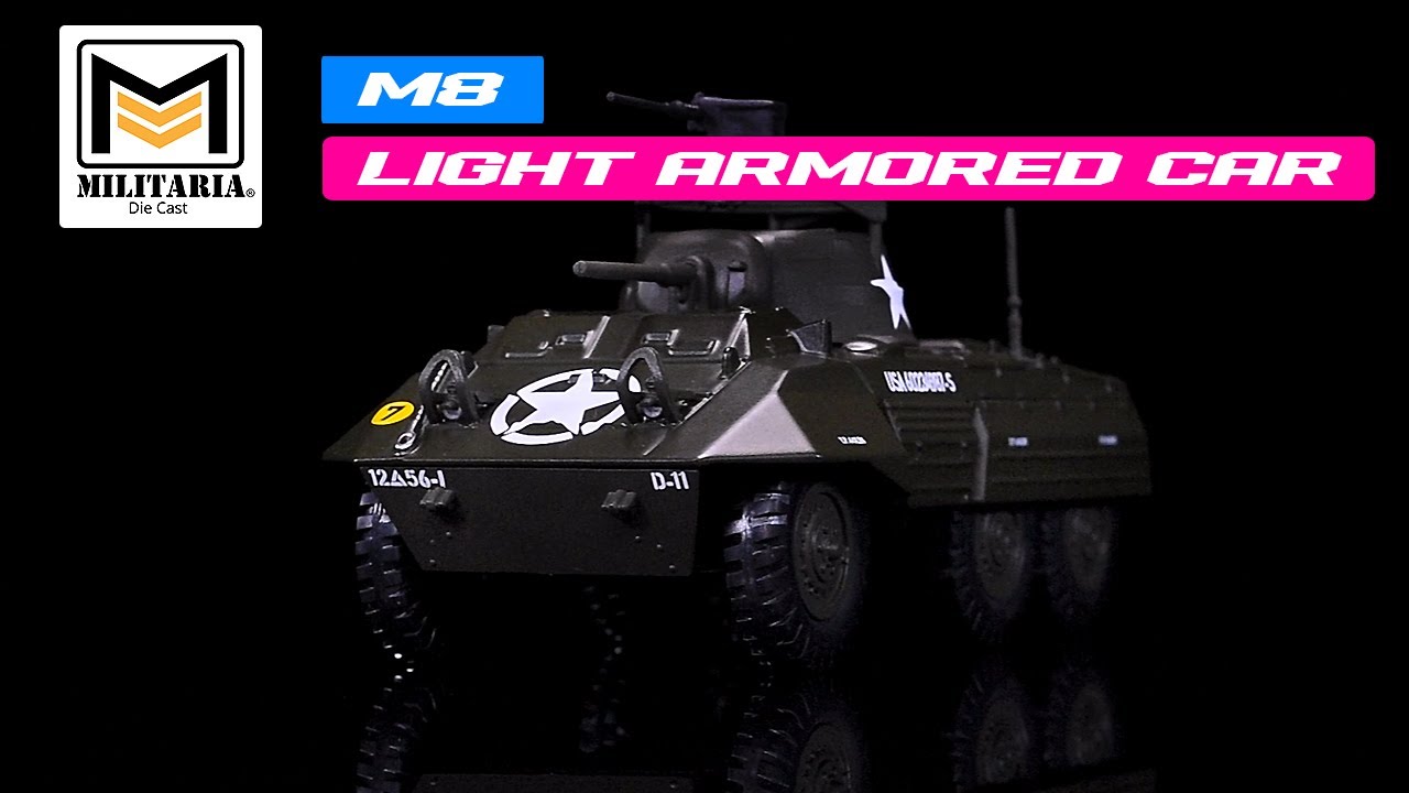 M8 Light Armored Car Olive Drab "United States Army" 1/43 Diecast Model by Militaria Die Cast