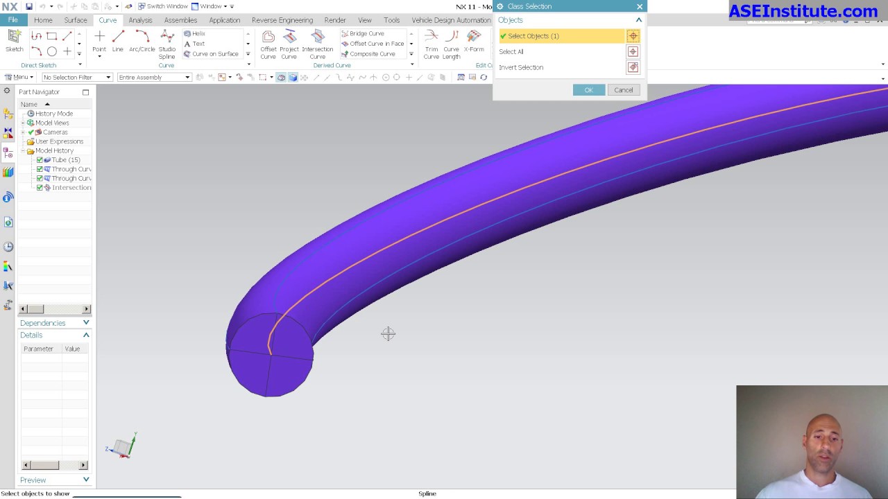 Reverse Engineer 3D Tube: Siemens NX 11
