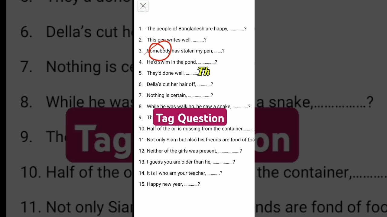 Tag Question //Selim Sir// #tagquestion #tag #question #selim #english #englishgrammar