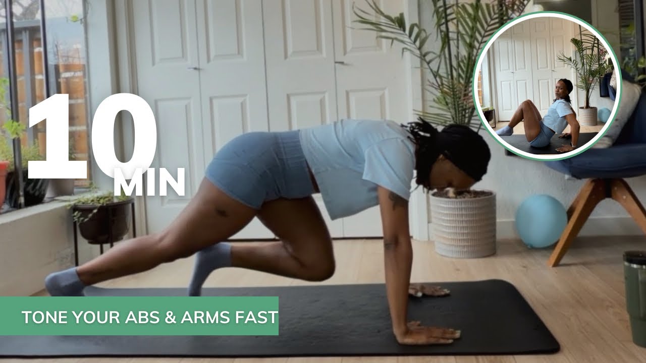 10 Minute Core & Arms Workout (On The Floor) | No Equipment Upper Body & Abs Burn