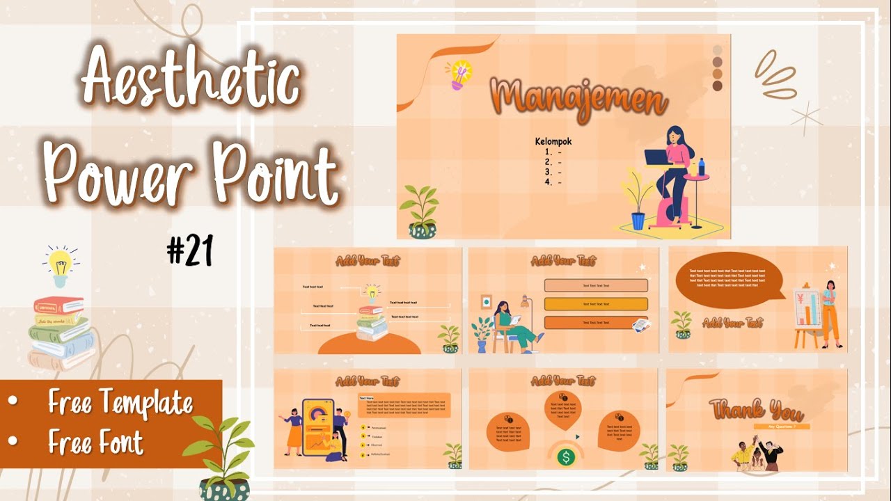 Membuat Aesthetic PPT #21 | Free template | Template ppt aesthetic | power point aesthetic