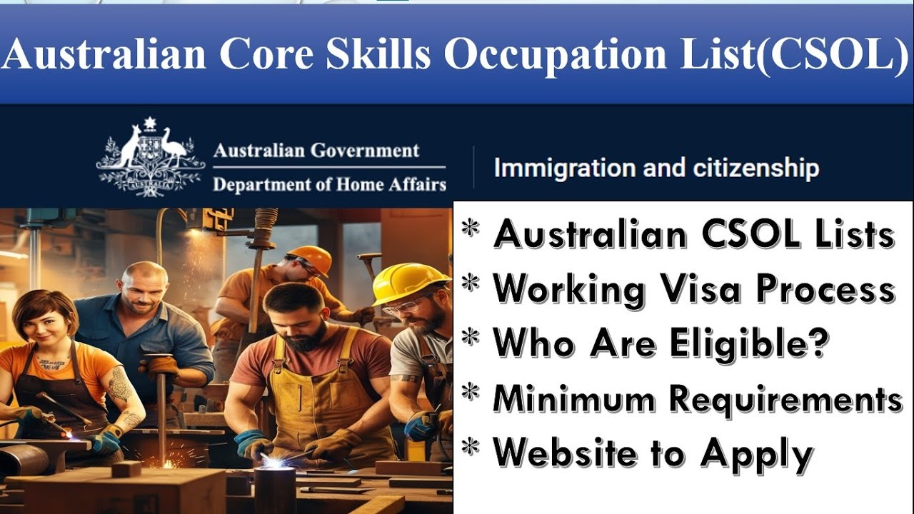 Australian CSOL Core Skills Occupation List 2025 How To Apply Visa #CSOL #Australiavisa #CSOLlists