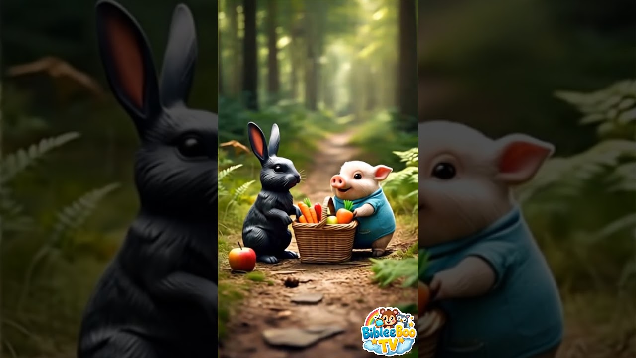 Bunny and Pig Short Story | A Cute Forest Adventure for Kids #bibleebootv #viral #virelshorts