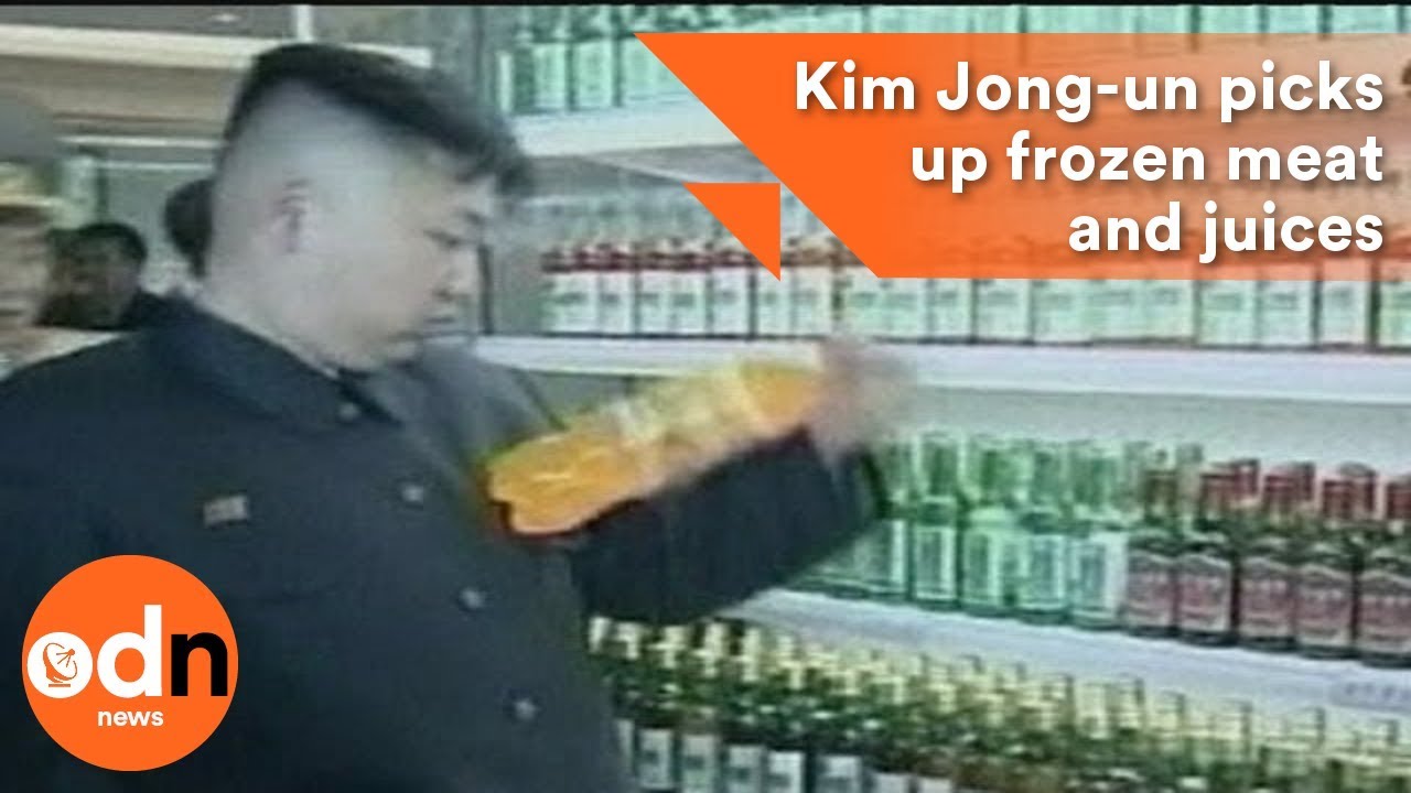 Kim Jong-un picks up frozen meat and juices in North Korean supermarket