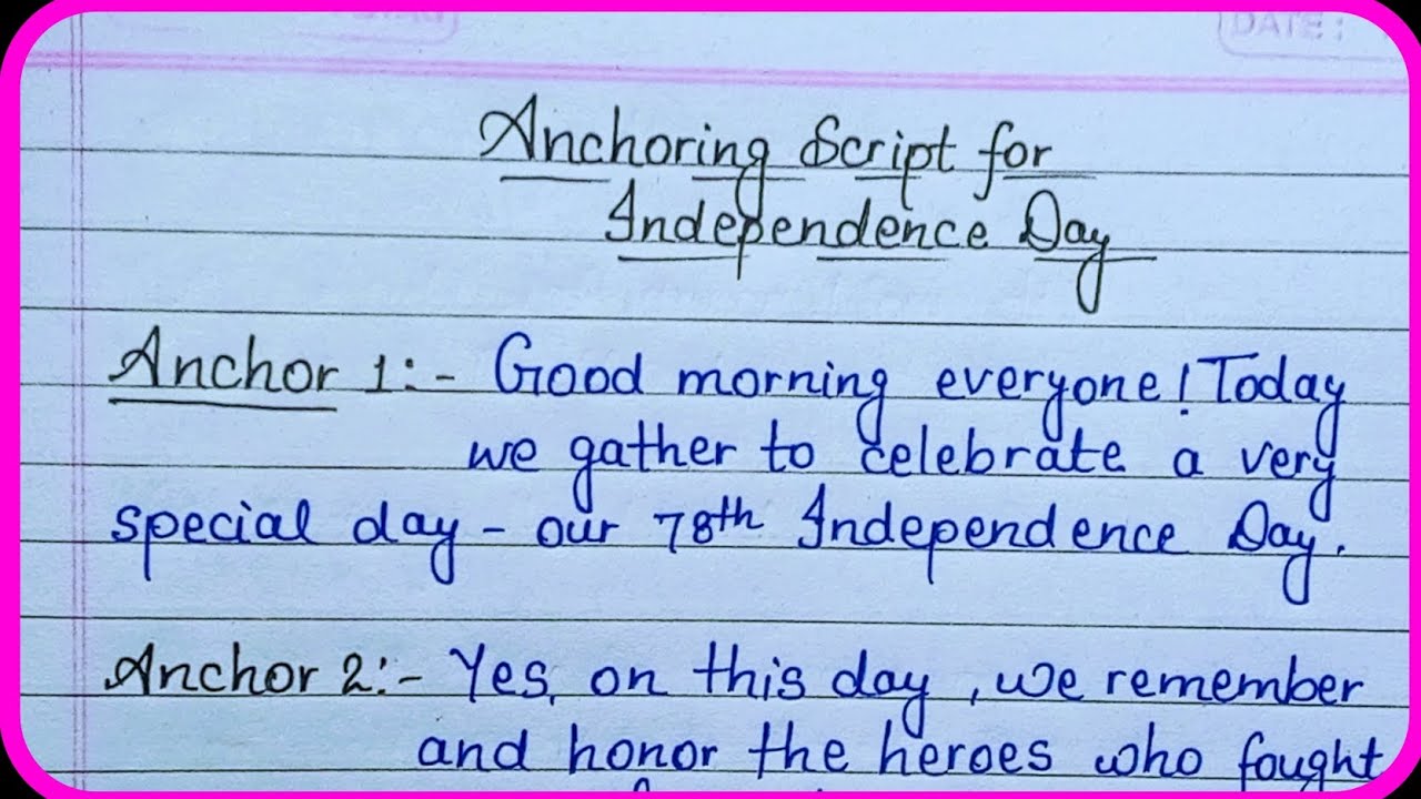 Very simple Anchoring Script for Independence Day in english// anchoring script for 2 anchors 2024