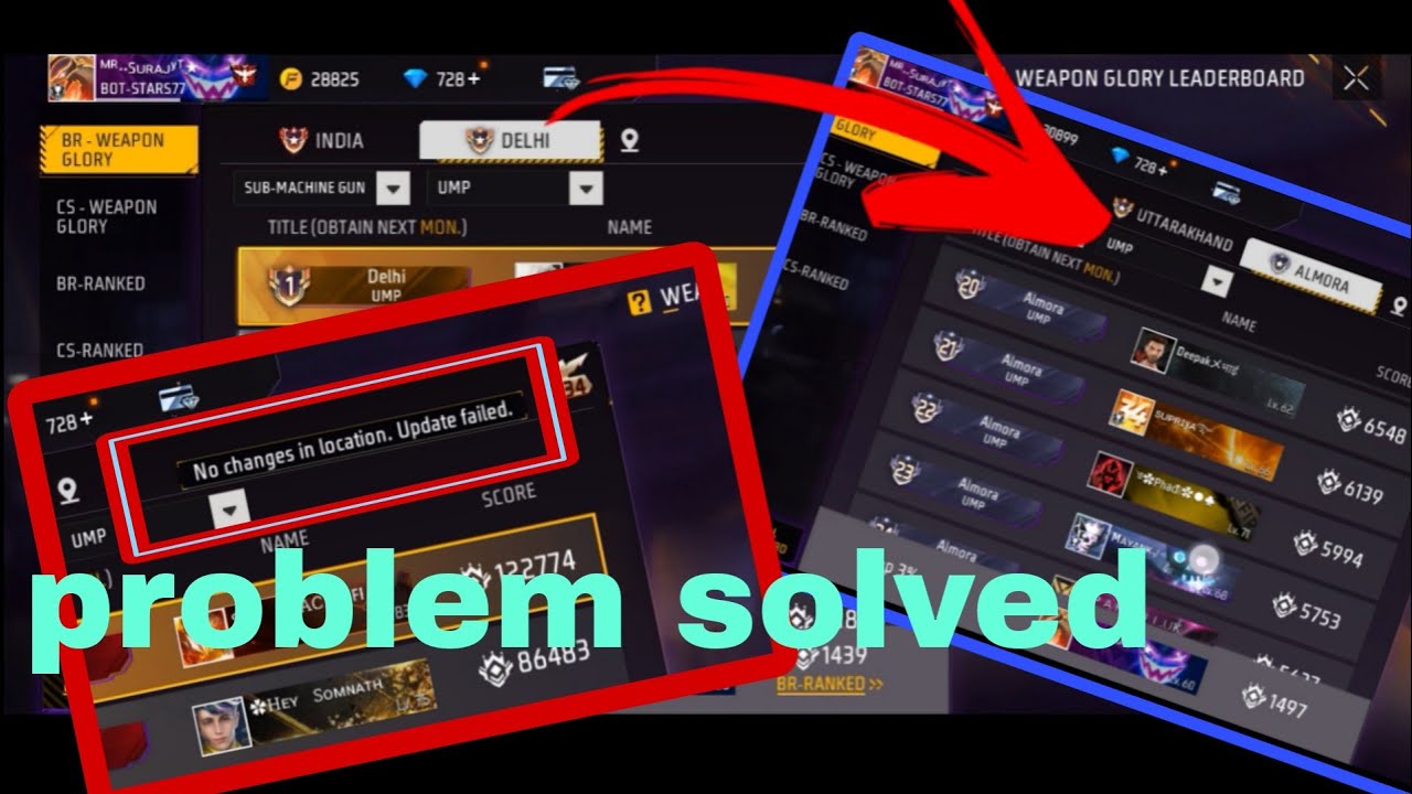 🤔How to change weaoon glory badge location🇮🇳(no changes in location update failed)problem solution