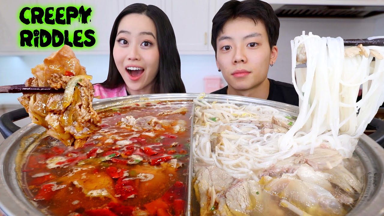 NUCLEAR HOT POT NOODLES + SPICY PHO NOODLES MUKBANG