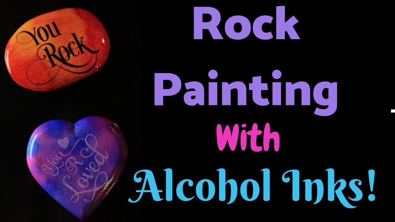 Rock Painting using alcohol ink