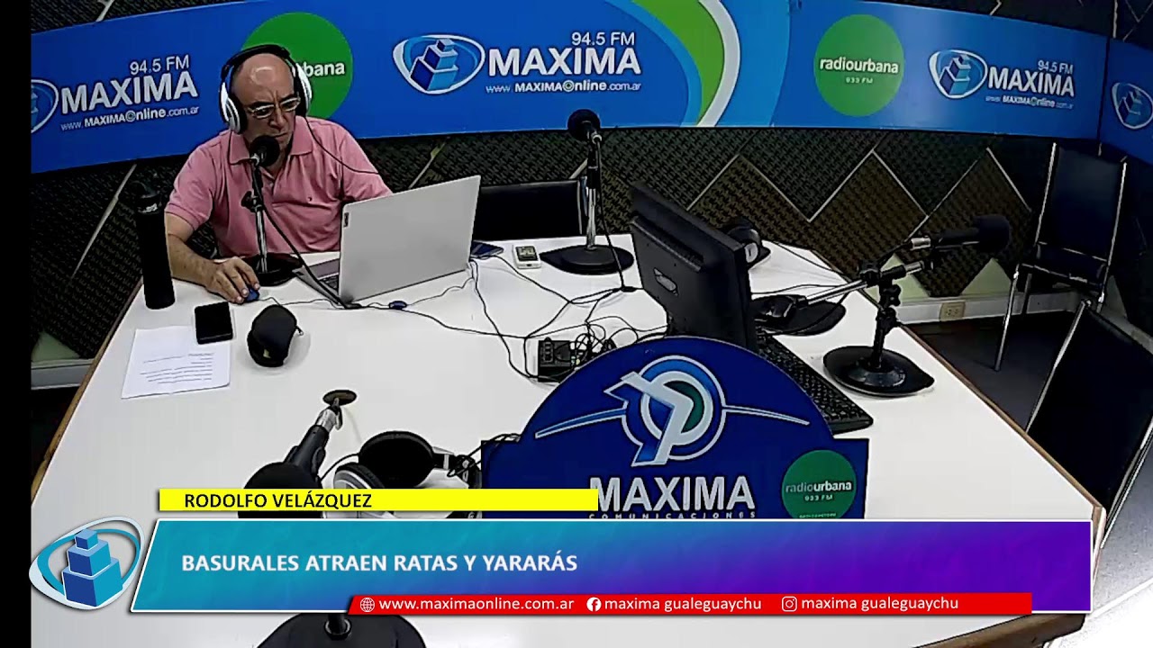 RODOLFO VELÁZQUEZ. BASURALES ATRAEN RATAS Y YARARÁS| Radio Máxima 94.5mhz. Gualeguaychú