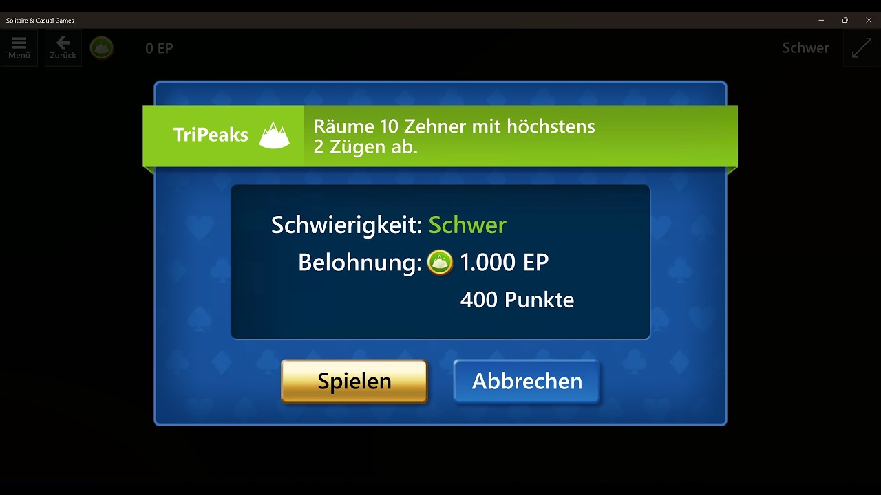 Microsoft Solitaire Collection, TriPeaks Hard, February 19, 2026, Daily Challenges