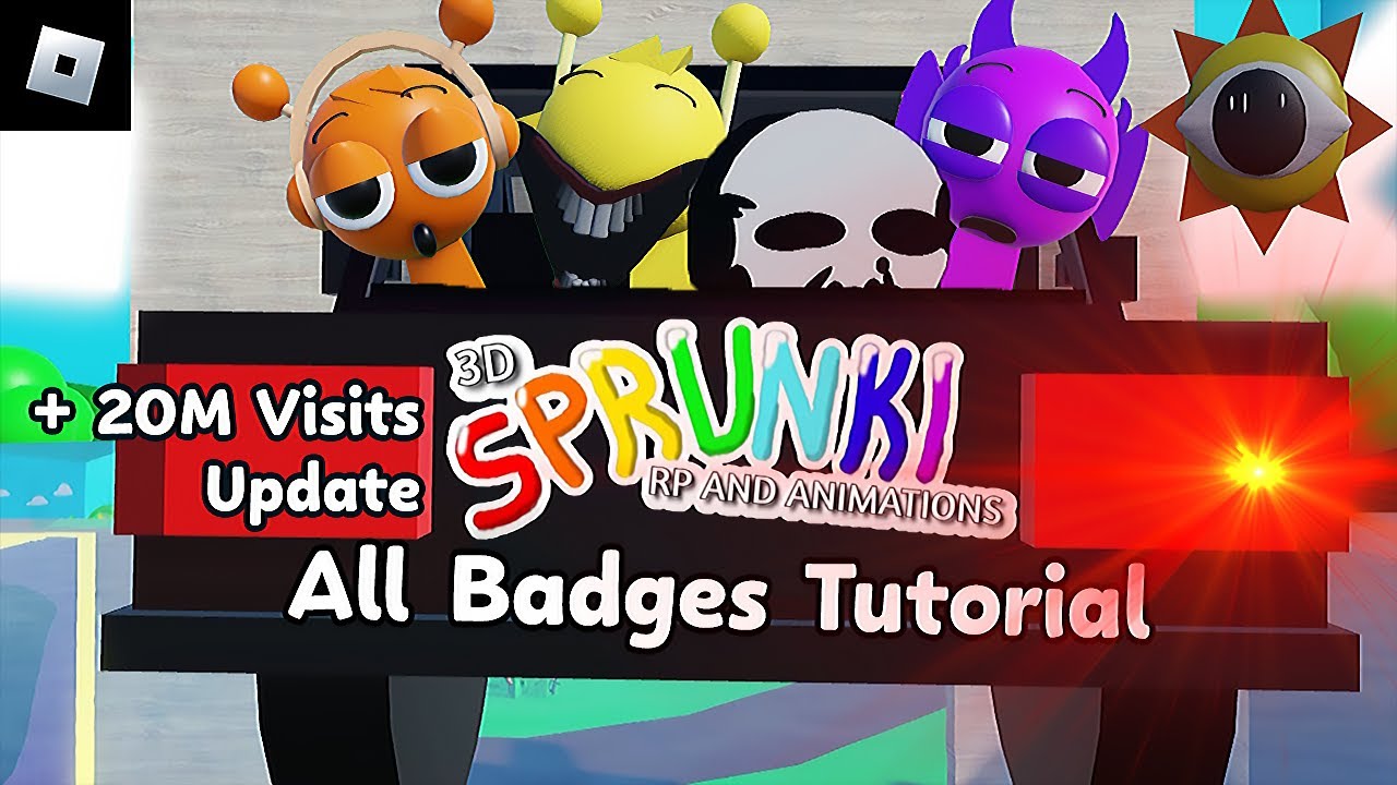 3D Sprunki RP And Animations [All Badges Tutorial] : roblox mascot gameplay walkthrough