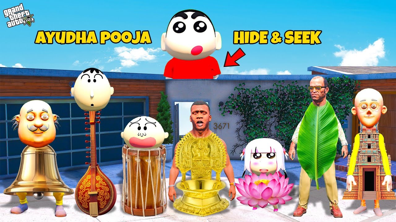 Franklin Playing Ayudha Pooja Hide and Seek  in GTA 5
