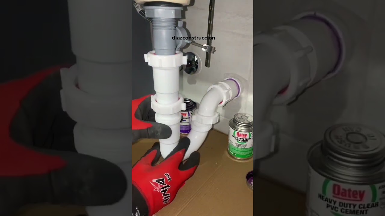 Install a plastic bathroom P-trap