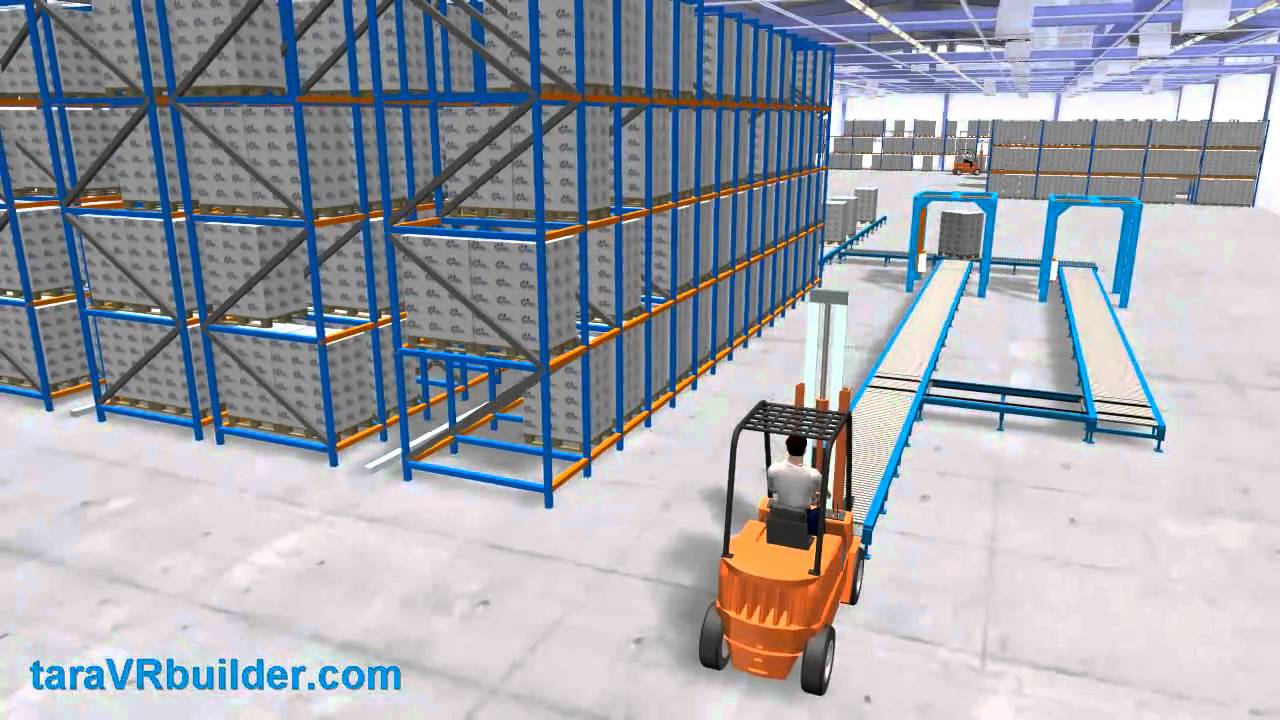 3D logistics simulation with taraVRbuilder