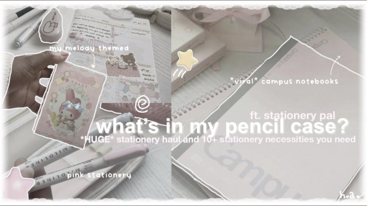 WHAT'S INSIDE MY PENCIL CASE? 🐰🍥: 10+ Must-Have Stationery Essentials, Stationery Haul