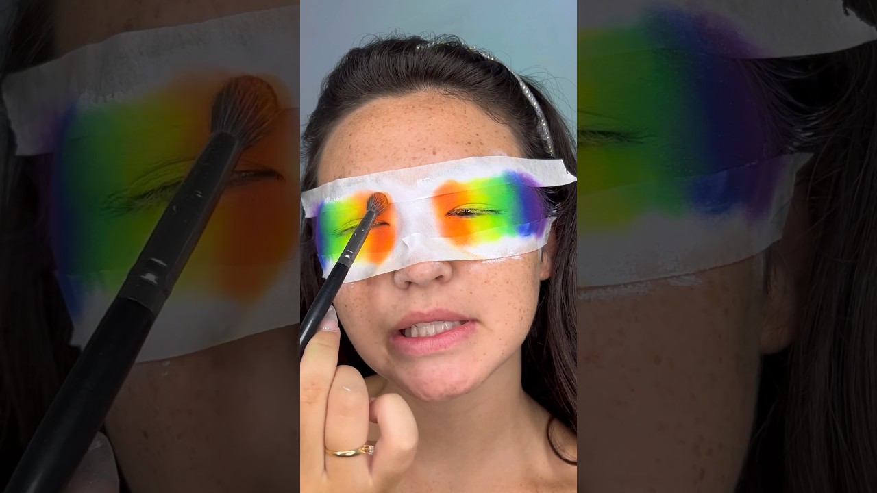 PARTE 2 TENTANDO FAZER A MAKE ARCO &Iacute;RIS DA GRINGA🌈 #shortsE