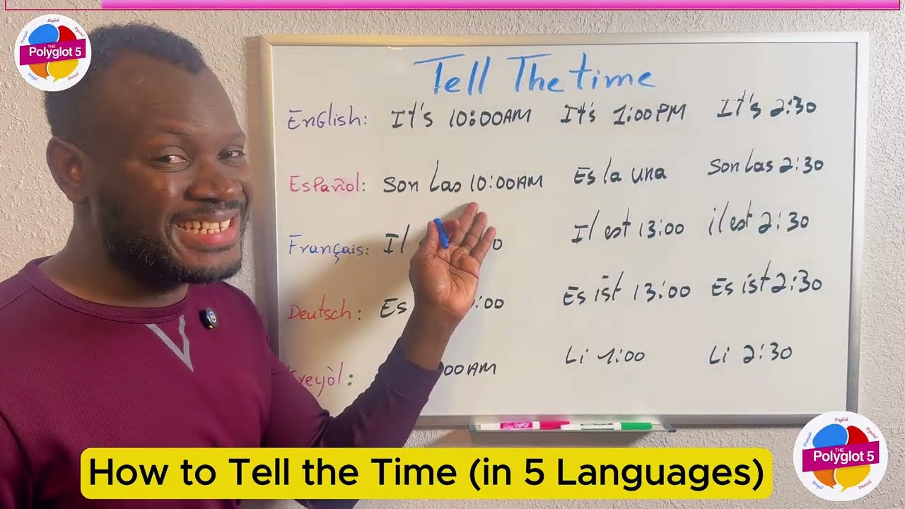 #howto Tell the #time in 5Languages #learnlanguages #languagelearning #viral #multilingual #trending