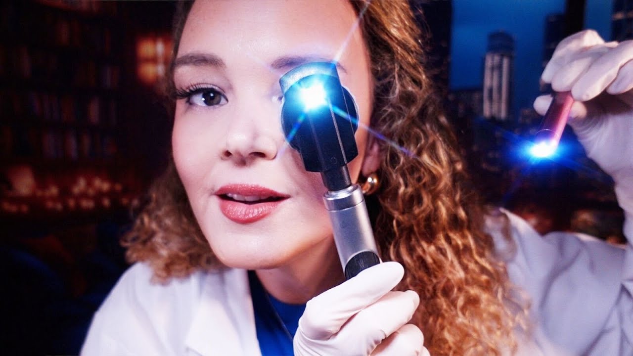 ASMR Realistic Eye Exam 👁️Relaxing Light Triggers for Sleep, Whispered