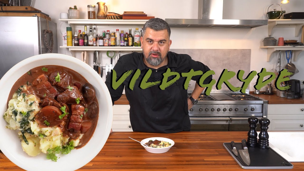 Vildtgryde med en kartoffelkompot på siden.