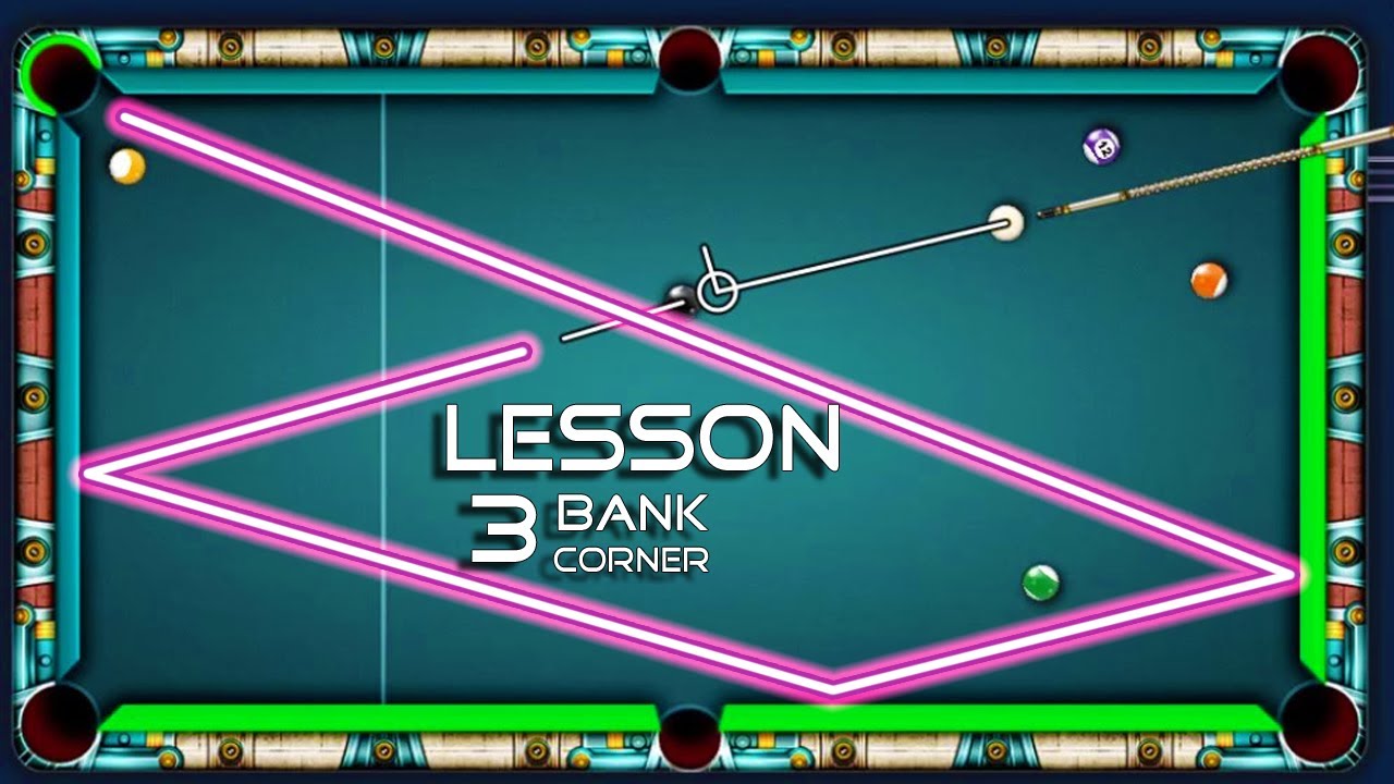 3 Rail Bank Shots TUTORIAL - 8 Ball Pool Basic Trick Shots Tutorial