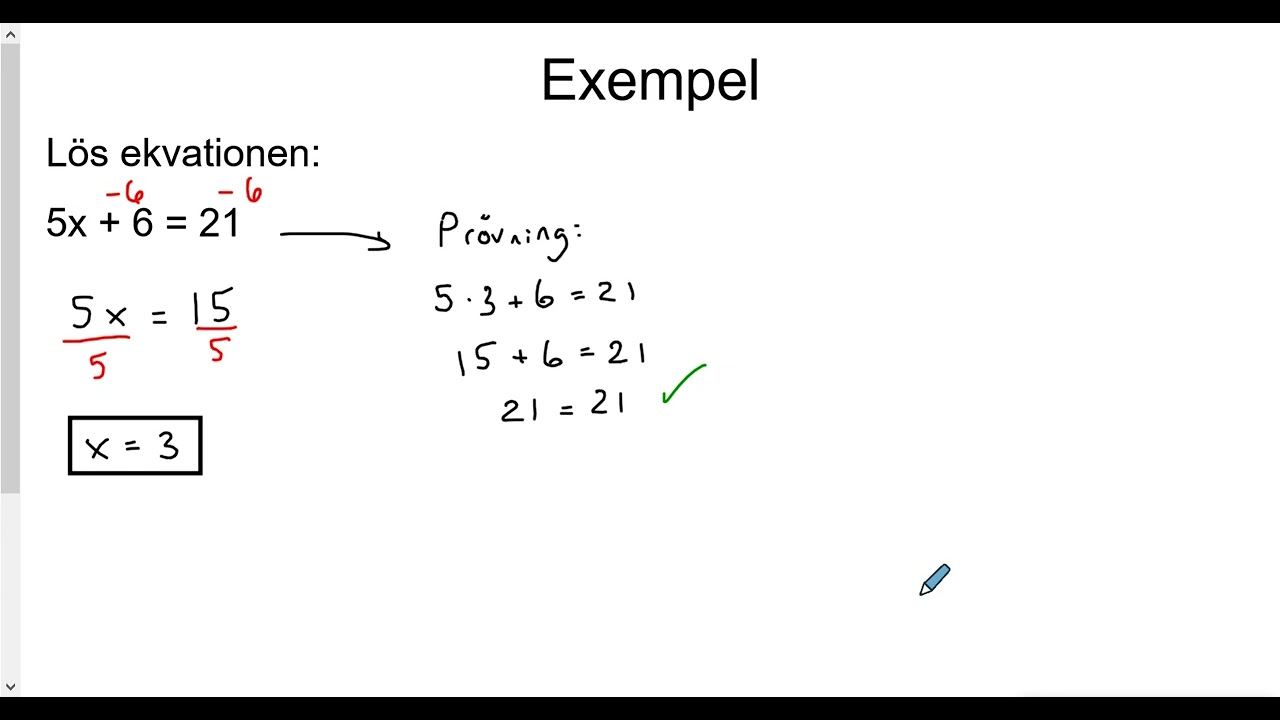 Matematik 1b: Linjära ekvationer