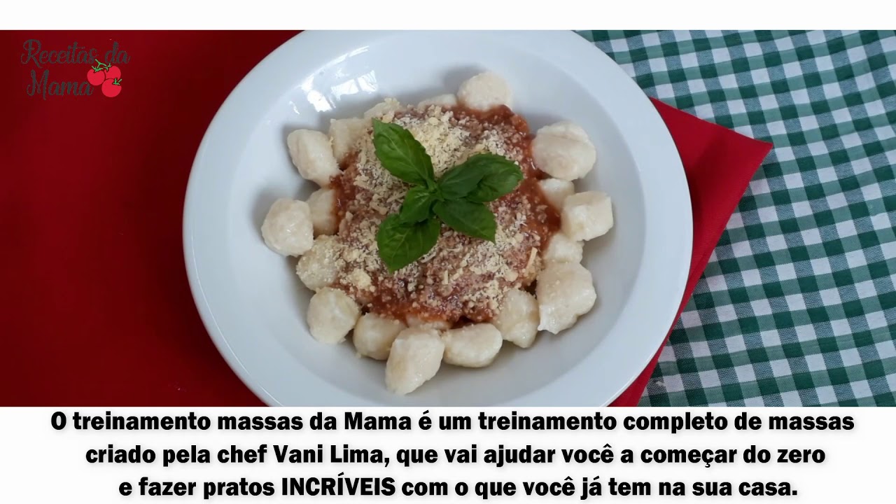 Treinamento Massas da Mama Todos os tipos de massas e nhoque de batata