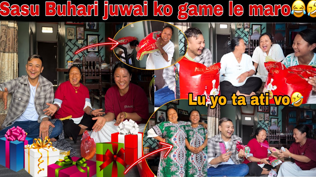 SASU LE BUHARI RA JUWAI LAI K K SAMMA DINU VO🤣SASU BUHARI ANI JUWAI KO DAMAKADAR GAME CHALLENGE ❣️😂🤣