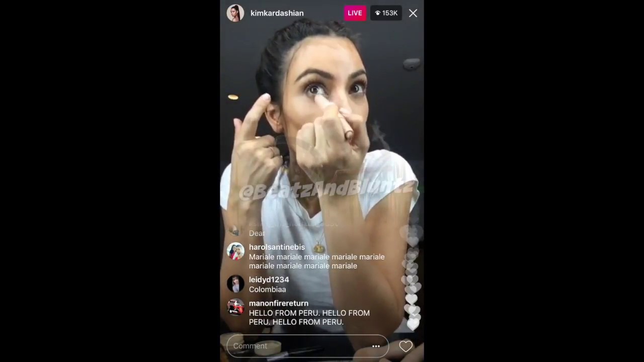 Kim Kardashian Makeup Tutorial on Instagram Live