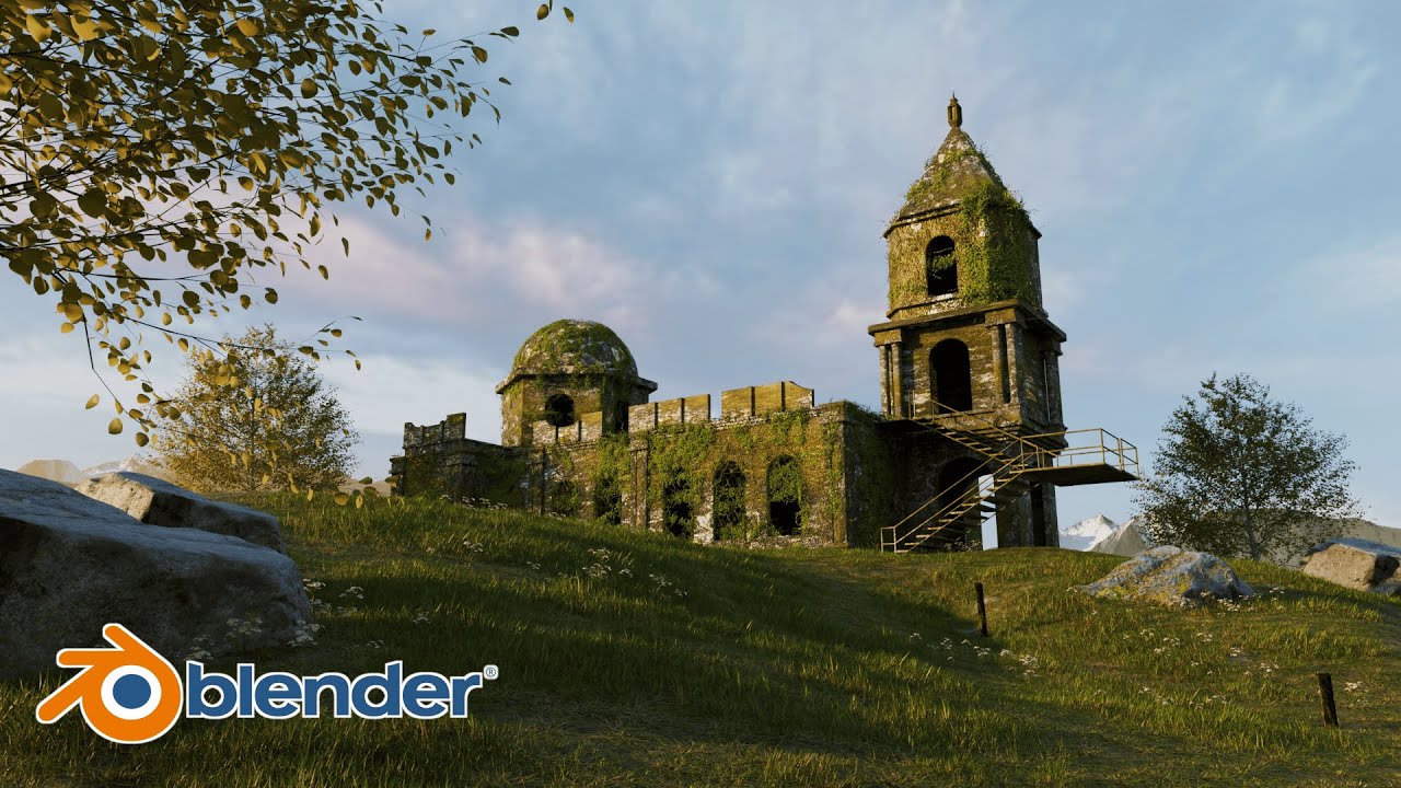 Cinematic Realistic Environment in Blender | FREE Church Model #blendertutorial #3dmodeling