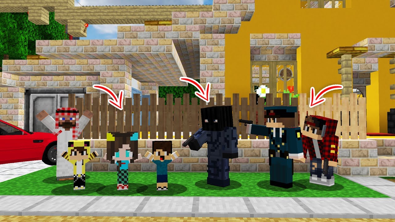 ماين كرافت لكن صرت شرطي ونقذت عبوسي وكعبول من الموت 😨 افلام ماين كرافت