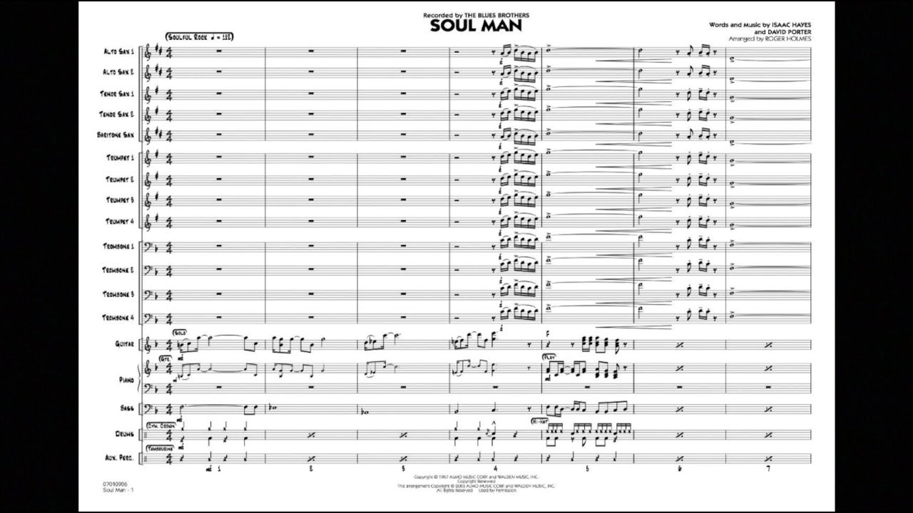 Soul Man arranged by Roger Holmes