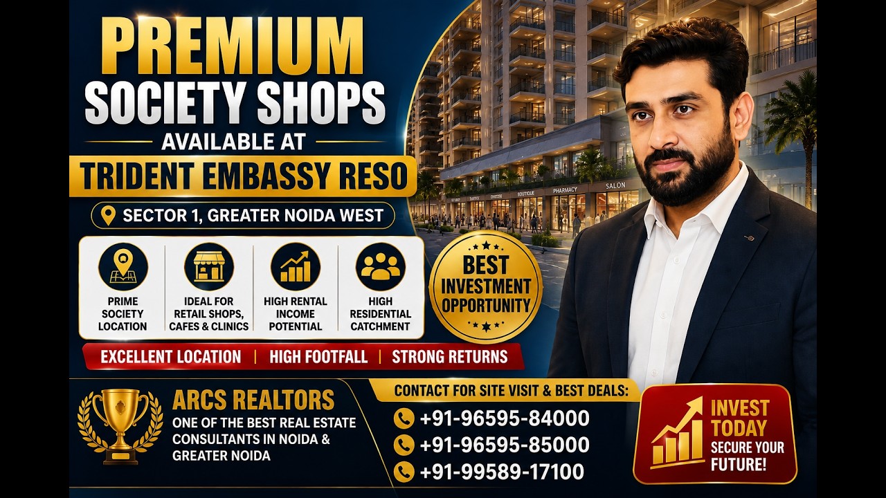 Premium Society Shops in Trident Embassy Reso | Sector 1, Greater Noida West | Commercial Shops