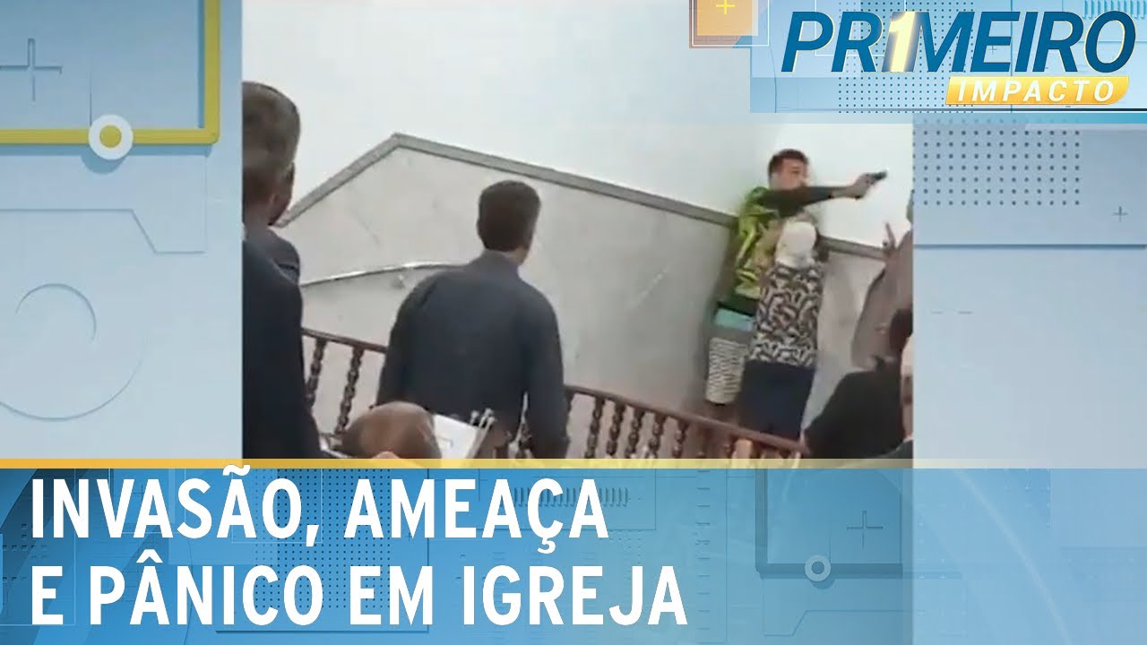 Homem armado invade igreja no interior de SP e causa pânico em fiéis | Primeiro Impacto (09/01/24)
