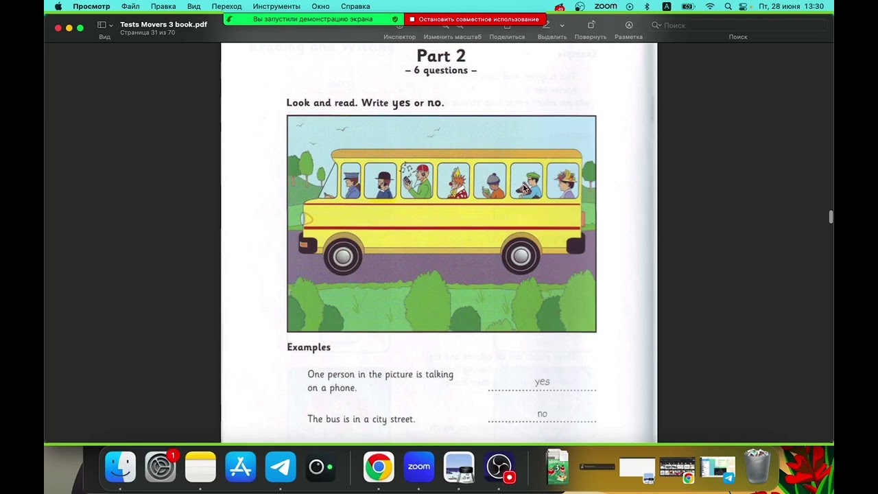 Movers 3. Test 2. Reading and Writing.