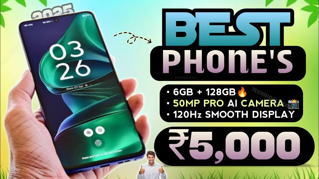 6GB+128GB | Best Phones Under 5000 in 2025 | Top 3 Best Budget Smartphones Under 5000 🔥