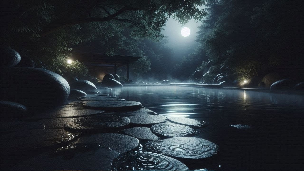 構図を変えた静かな露天風呂｜変わらない夜（10分）