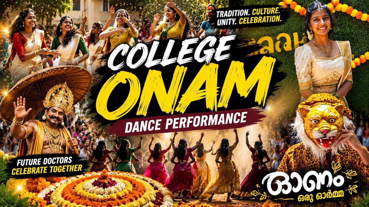 🔥 College Onam Celebration 2026 | Future Doctors&rsquo; Mass Dance Performance ❤️🌼 | #binshahvlog 