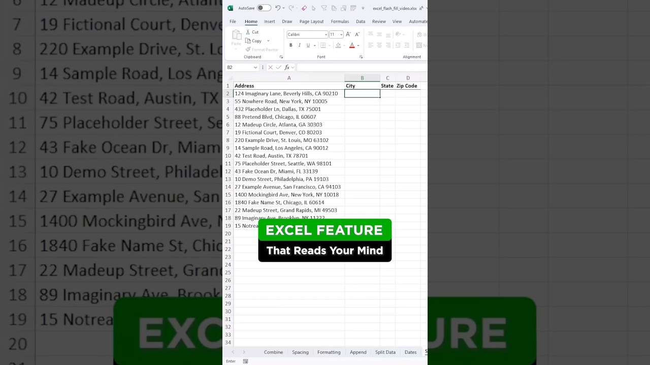 How to Split Text in Excel in Seconds (Flash Fill)