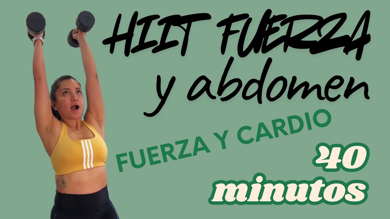 HIIT + FUERZA EN CASA 🔥 25 MIN QUEMA GRASA + 10 MIN ABDOMEN | Mancuernas y Bandas