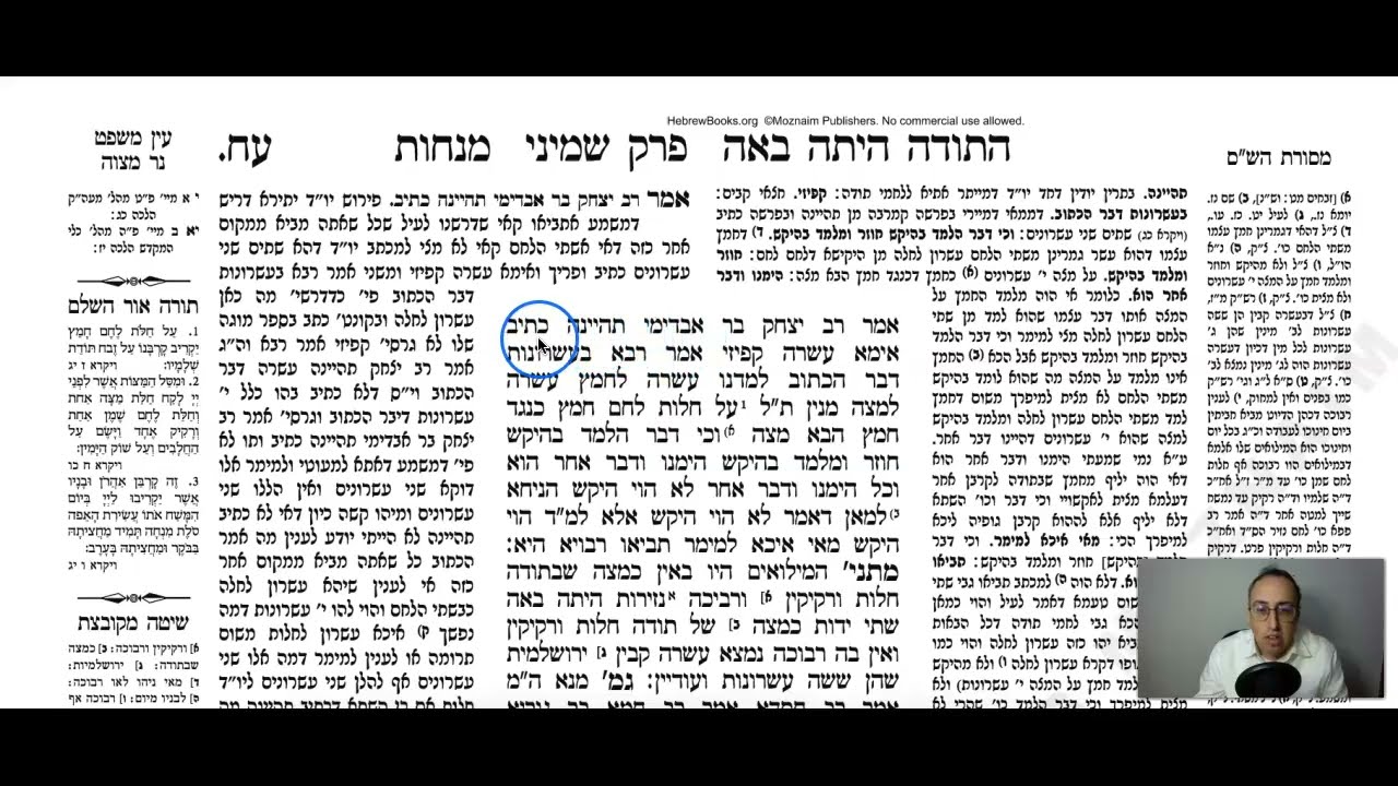 Menachos Daf 78a Daf Yomi Gemara (Talmud) Meseches Menachos Mesechet Menachot Masechet Menahot 