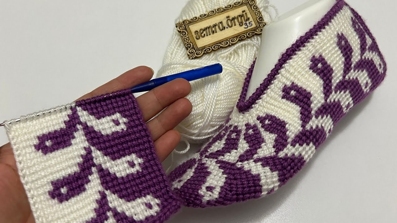 çeyizlik Tunus işi patik @Semraorgu#tunusiancrochet #tunuspatik #crochet #pattern #knitting #etsy