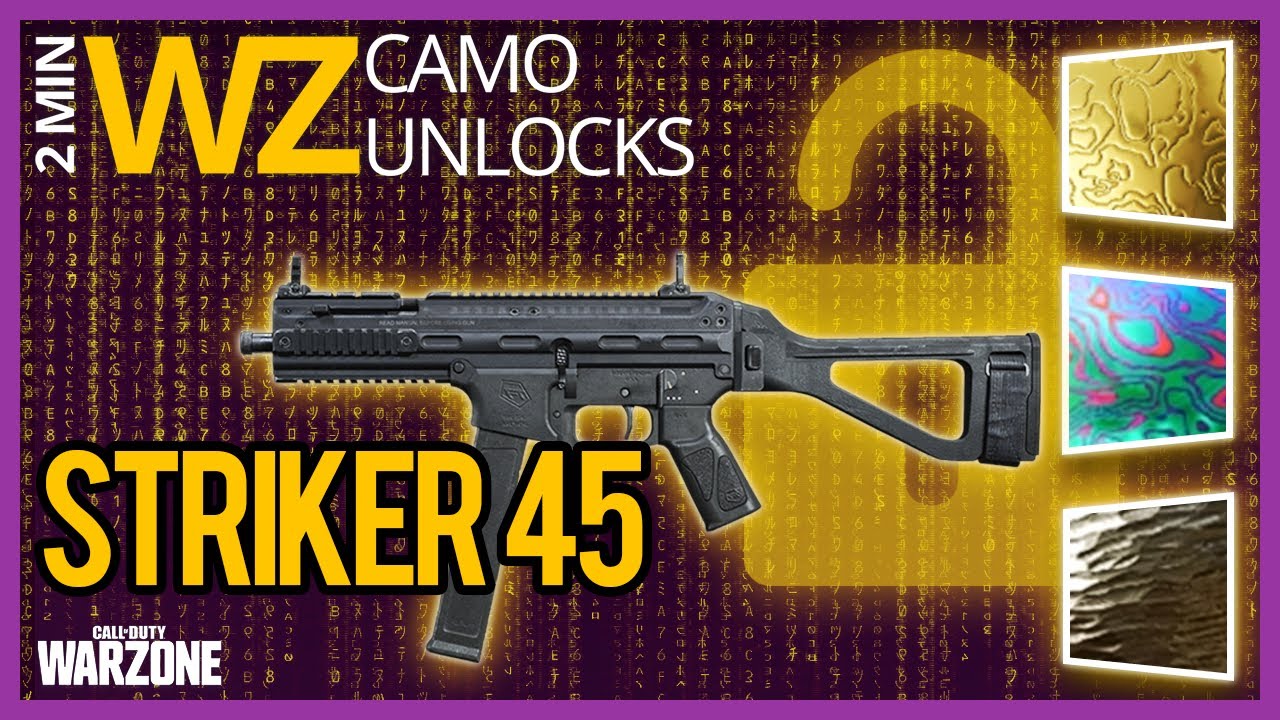 How to get the Striker 45: Gold, Platinum, Damascus and Obsidian: 2 Min Warzone Camo Unlocks