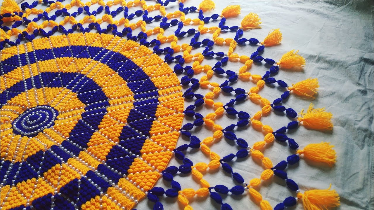 Easy and beautiful beaded thalpos/ table cloth/ table mat (part-1) (Design=6)