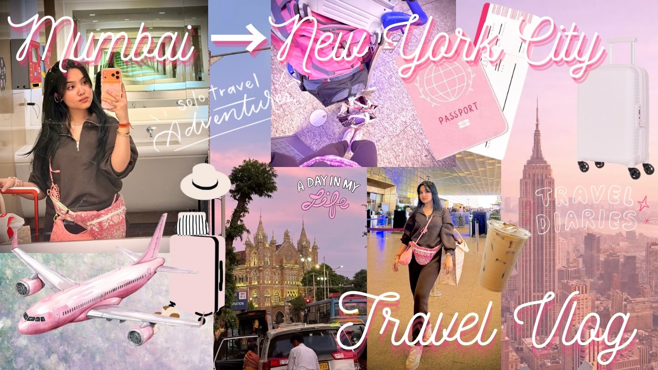 Aesthetic Solo Travel Vlog ✈️ | Mumbai to New York 🗽| Cute girly vlog 🤍 | Study Abroad Life💖