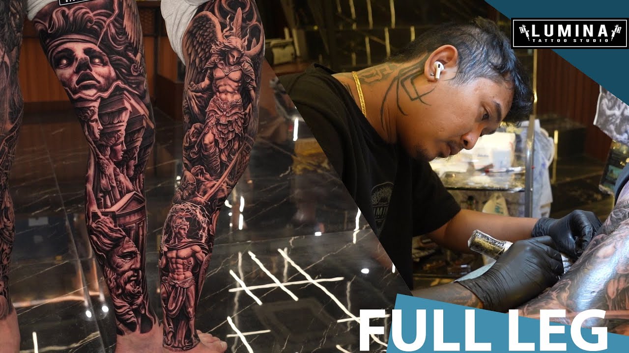 CRAZY!! FULL LEG GREEK MYTHOLOGY TATTOO, RESULT LIKE THIS - [FULL VIDEO]